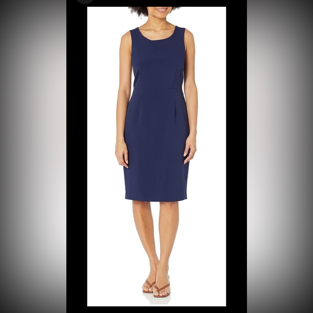 NWT Le Suit 2 Piece Women's Blue Open-Front Suit Blazer Coat And Dress Size 16W